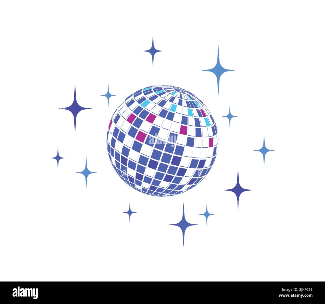 Disco ball Vector Icon disco ball Vector Icon disco ball Vector Icon disco ball Vector Icon. Festa. DJ. Night Club. Palla da discoteca con glitter a specchio. 80s. Festa 70s. Illustrazione Vettoriale