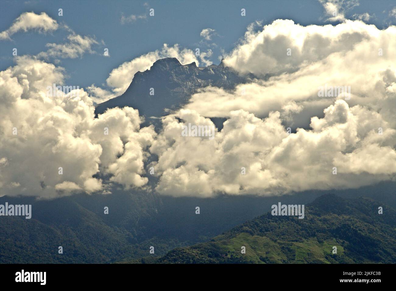 Il Monte Kinabalu a Sabah, Malesia. Foto Stock