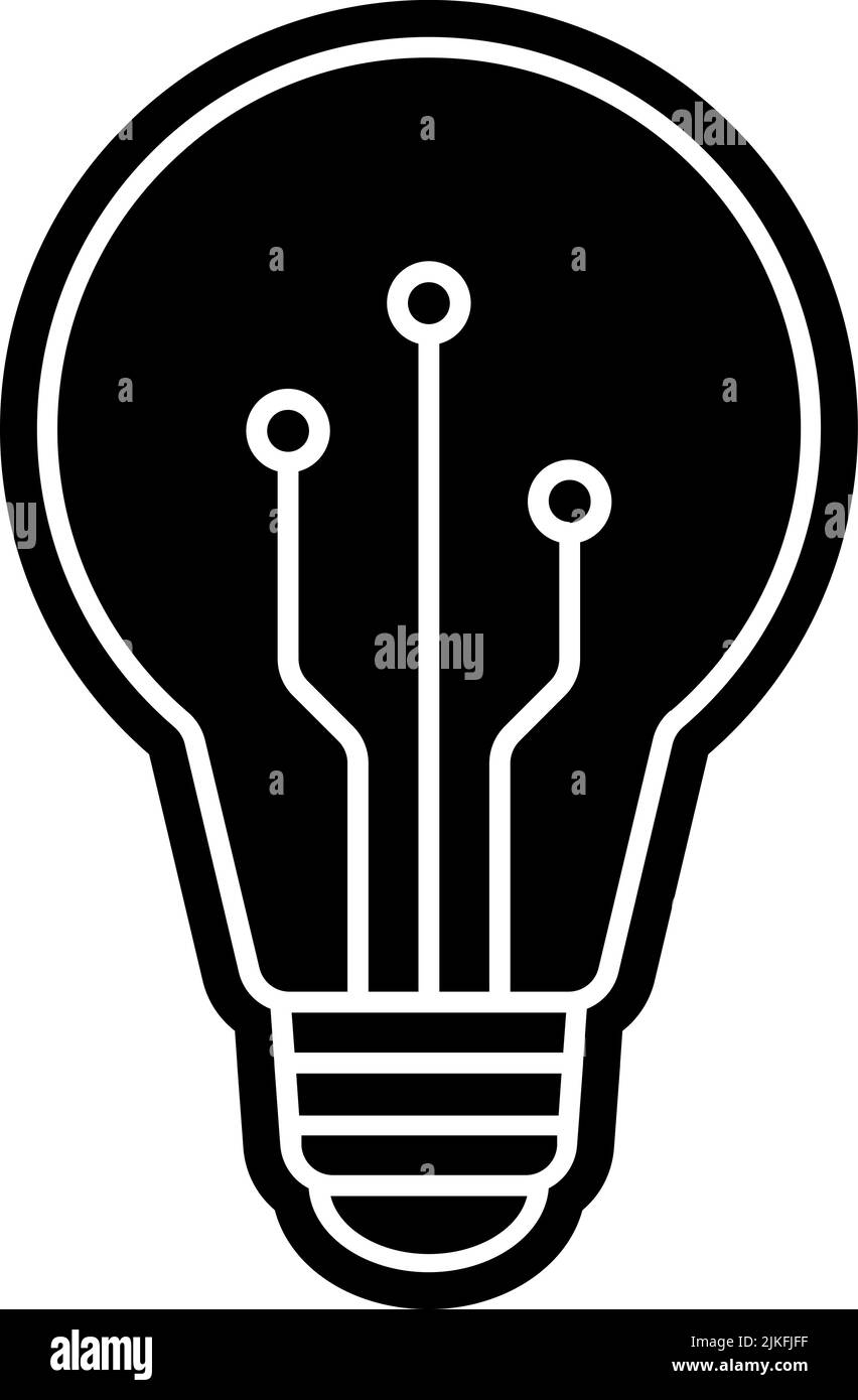 immagine vettoriale nera dell'icona think. Illustrazione Vettoriale