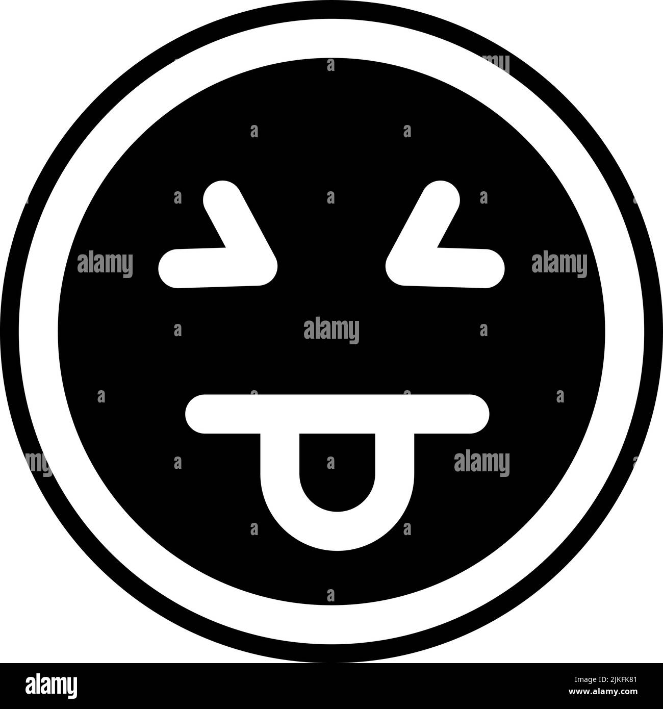 icona linguetta fuori immagine vettoriale nera. Illustrazione Vettoriale