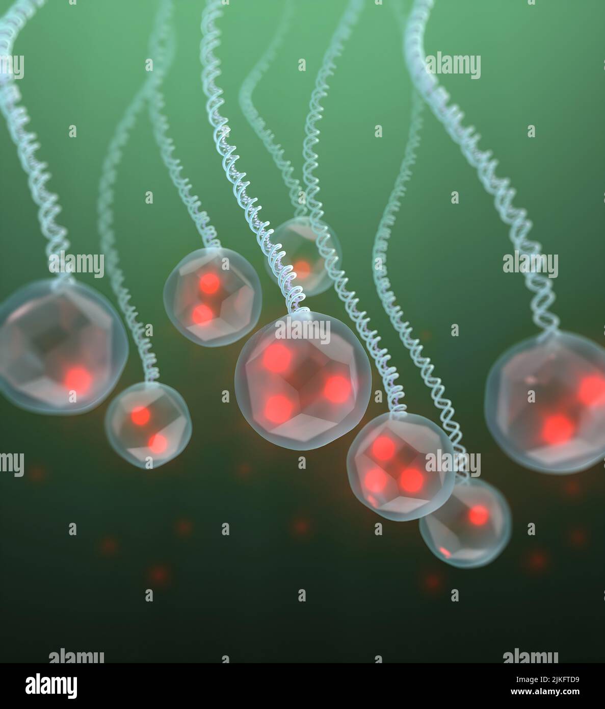 Questo dettaglio di un'opera d'arte utilizzata sulla copertina del 2013 del Journal of the American Chemical Society mostra nanodiamanti fluorescenti funzionalizzati per applicazioni biologiche di imaging. Foto Stock