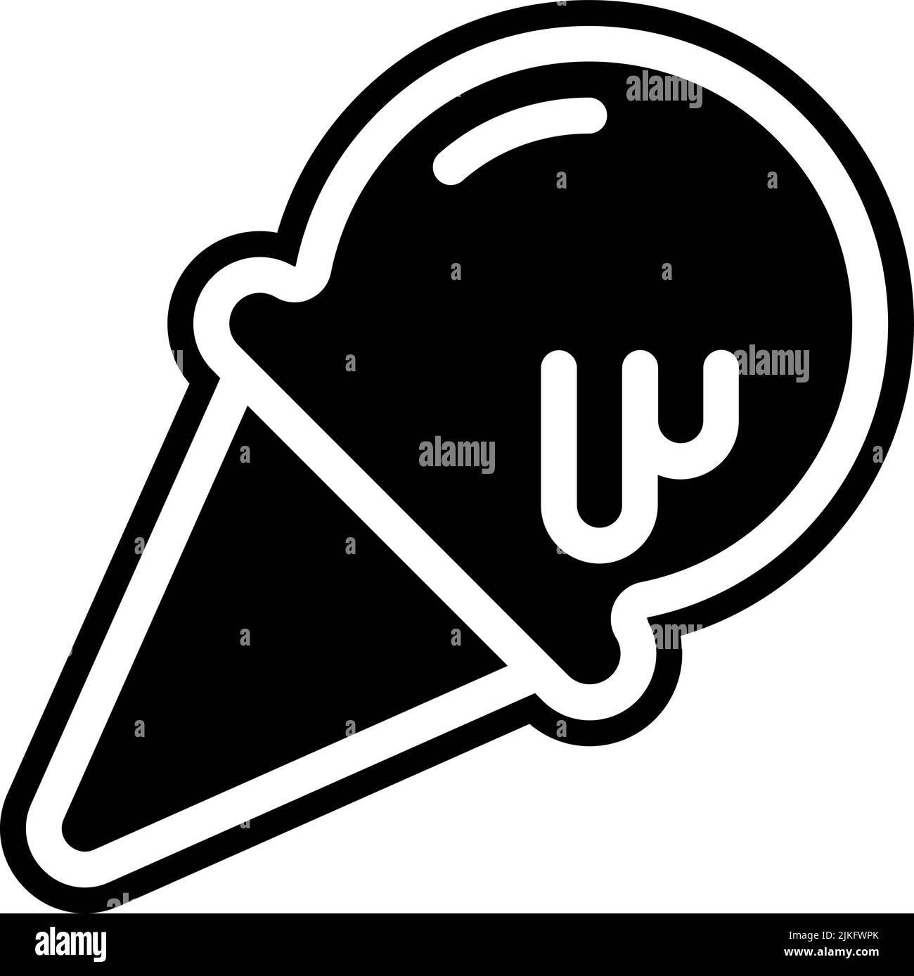 icona del cono gelato immagine vettoriale nera. Illustrazione Vettoriale