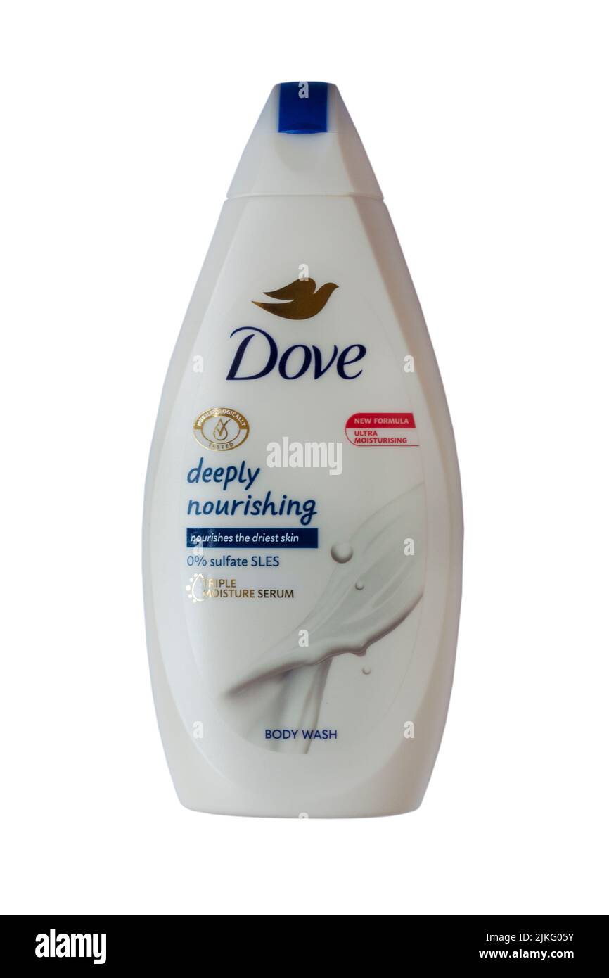 Colomba profondamente nutriente Body Wash isolato su sfondo bianco Foto Stock