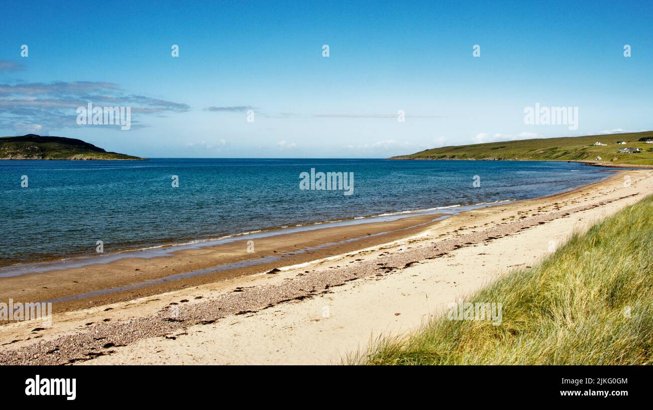 SPIAGGIA DI SABBIA GRANDE GAIRLOCH SCOZIA LA SPIAGGIA DI SABBIA IN ESTATE Foto Stock