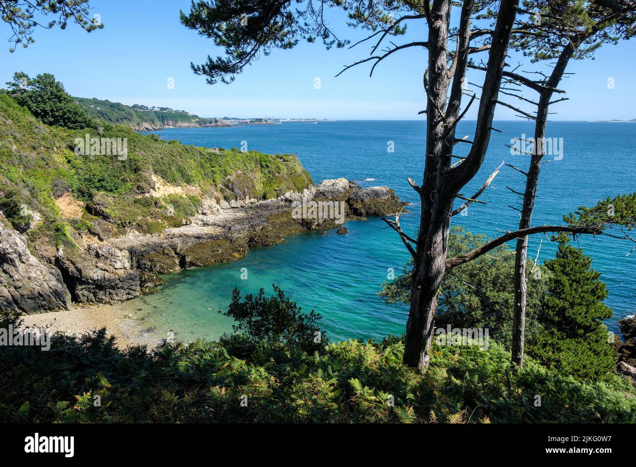 Marble Bay (le Pied du Mur), Guernsey, Isole del canale Foto Stock