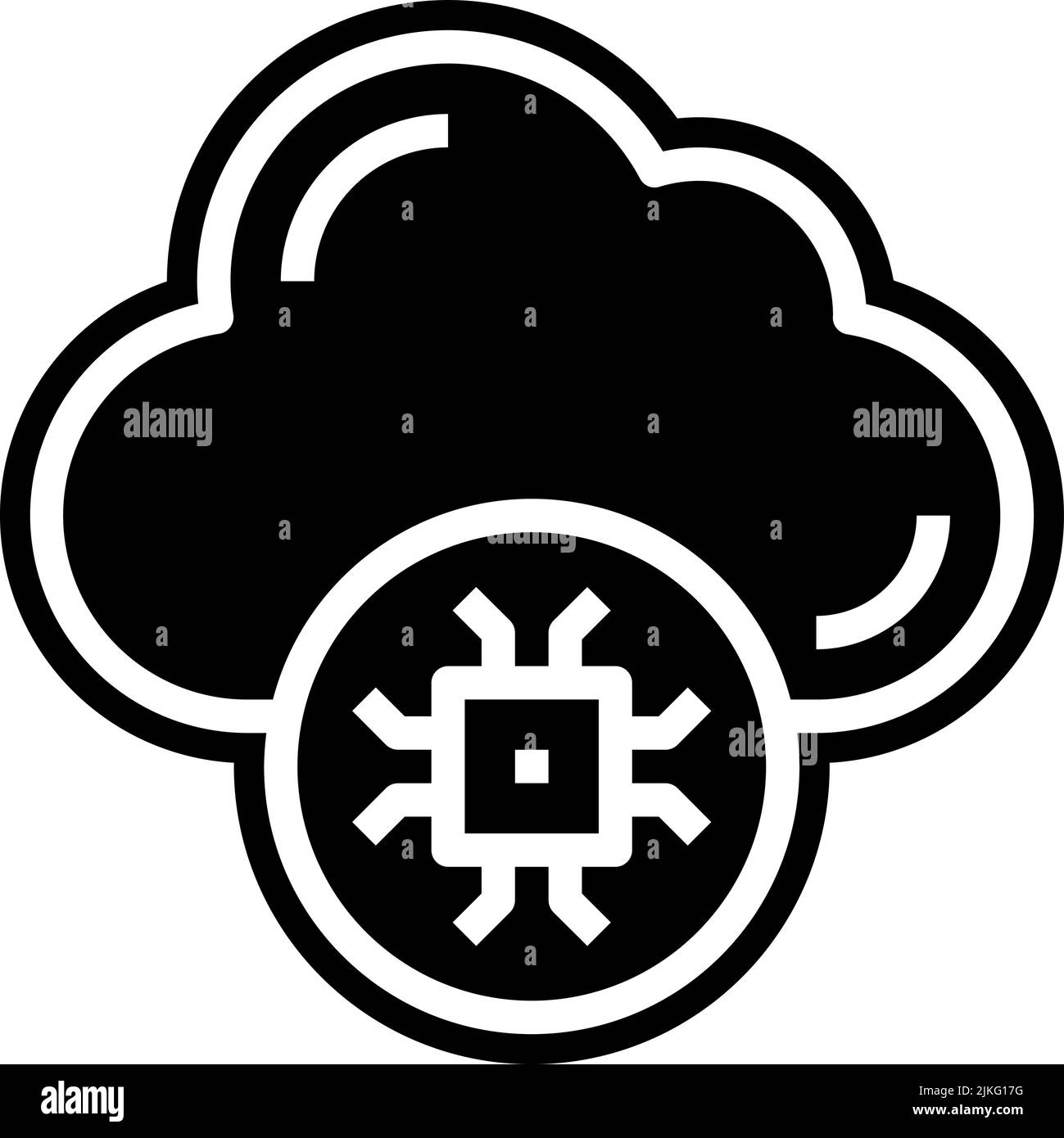 icona del processore immagine vettoriale nera. Illustrazione Vettoriale