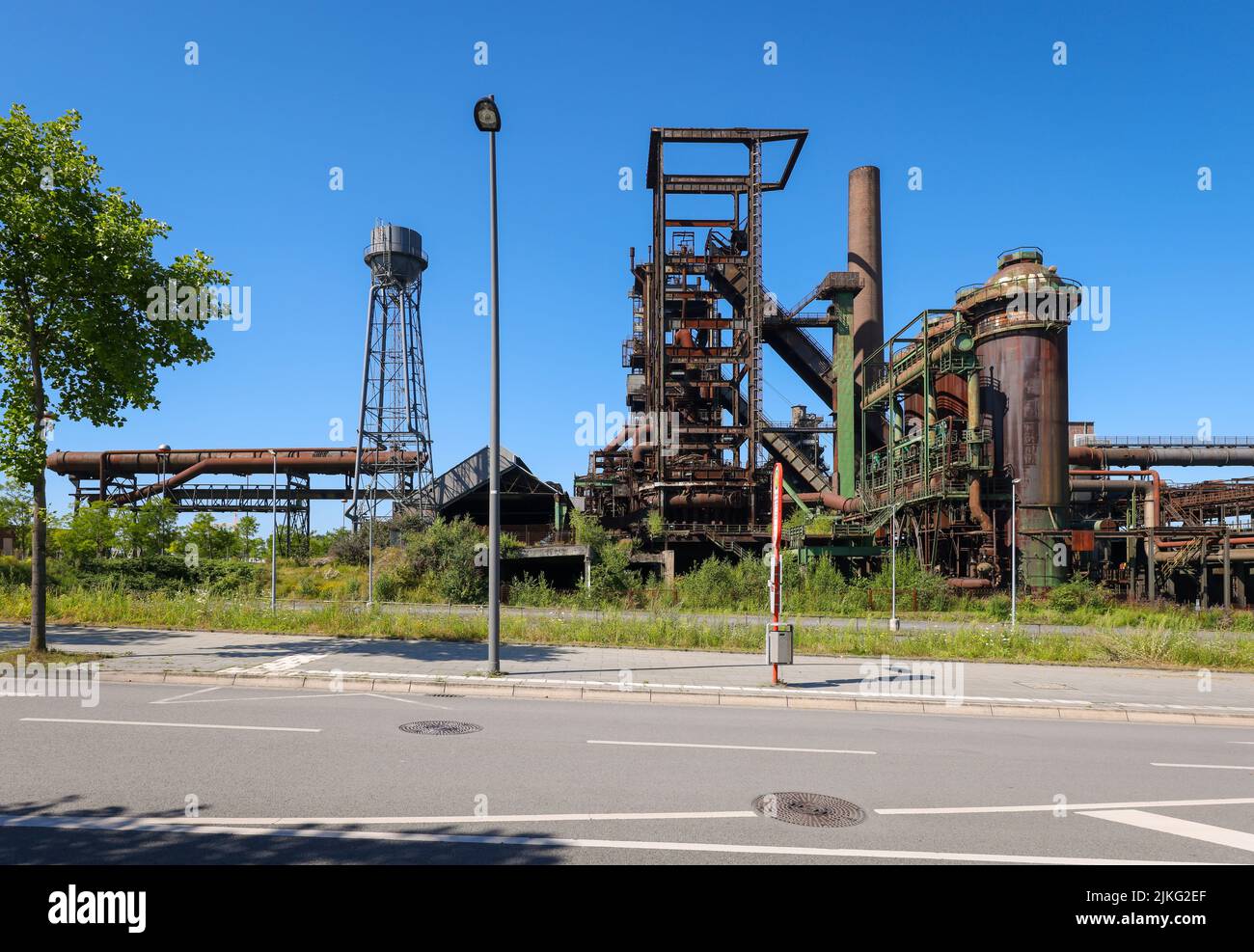 23.05.2022, Germania, Renania settentrionale-Vestfalia, Dortmund - stabilimento di altoforno di Phoenix West. Dopo la chiusura del vecchio impianto di altoforno di Hoesch nel 1 Foto Stock