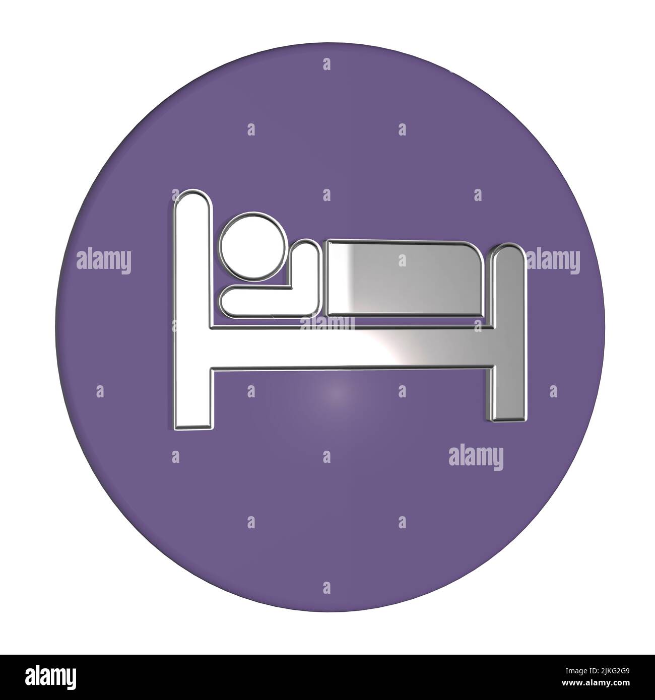 logo grafico di design del concetto di sonno sonno figura nel letto addormentato parte del concetto di stile di vita sano Foto Stock