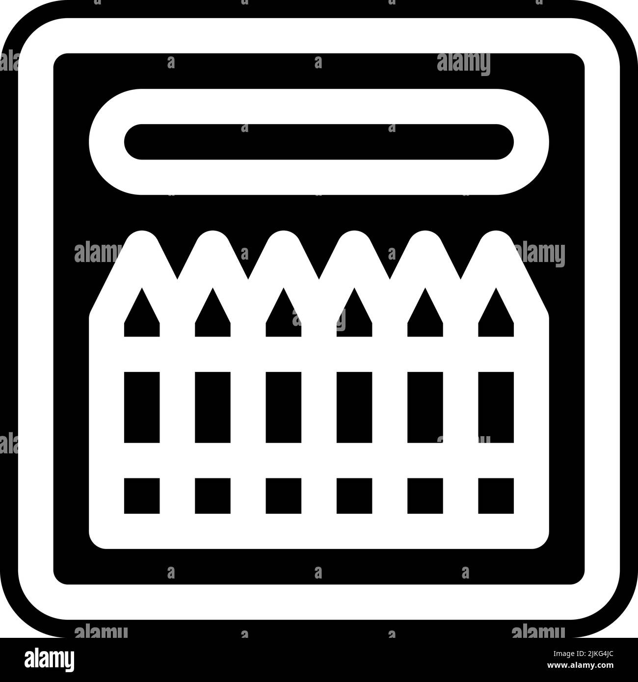 icona a forma di pastello immagine vettoriale nera. Illustrazione Vettoriale