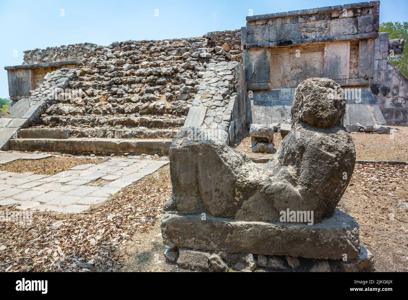 Chichen Itza kukulcan piramide vecchia rovina, antica civiltà Maya Foto Stock
