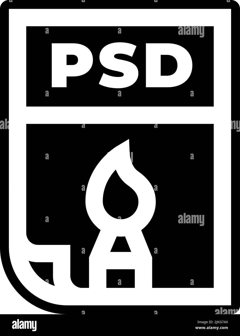 immagine vettoriale nera dell'icona psd. Illustrazione Vettoriale