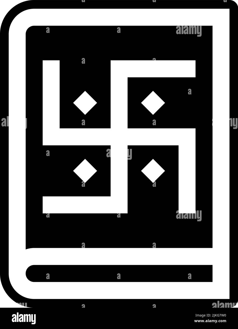 immagine vettoriale nera dell'icona di swastika. Illustrazione Vettoriale