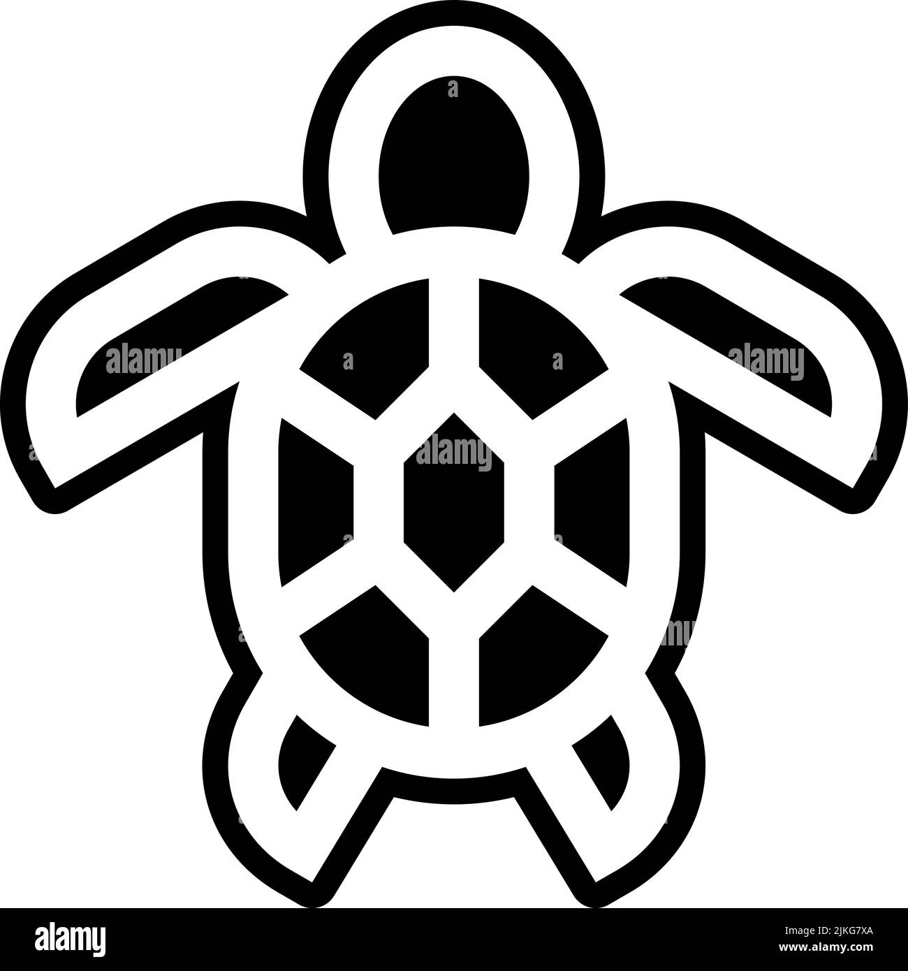 icona tartaruga immagine vettoriale nera. Illustrazione Vettoriale