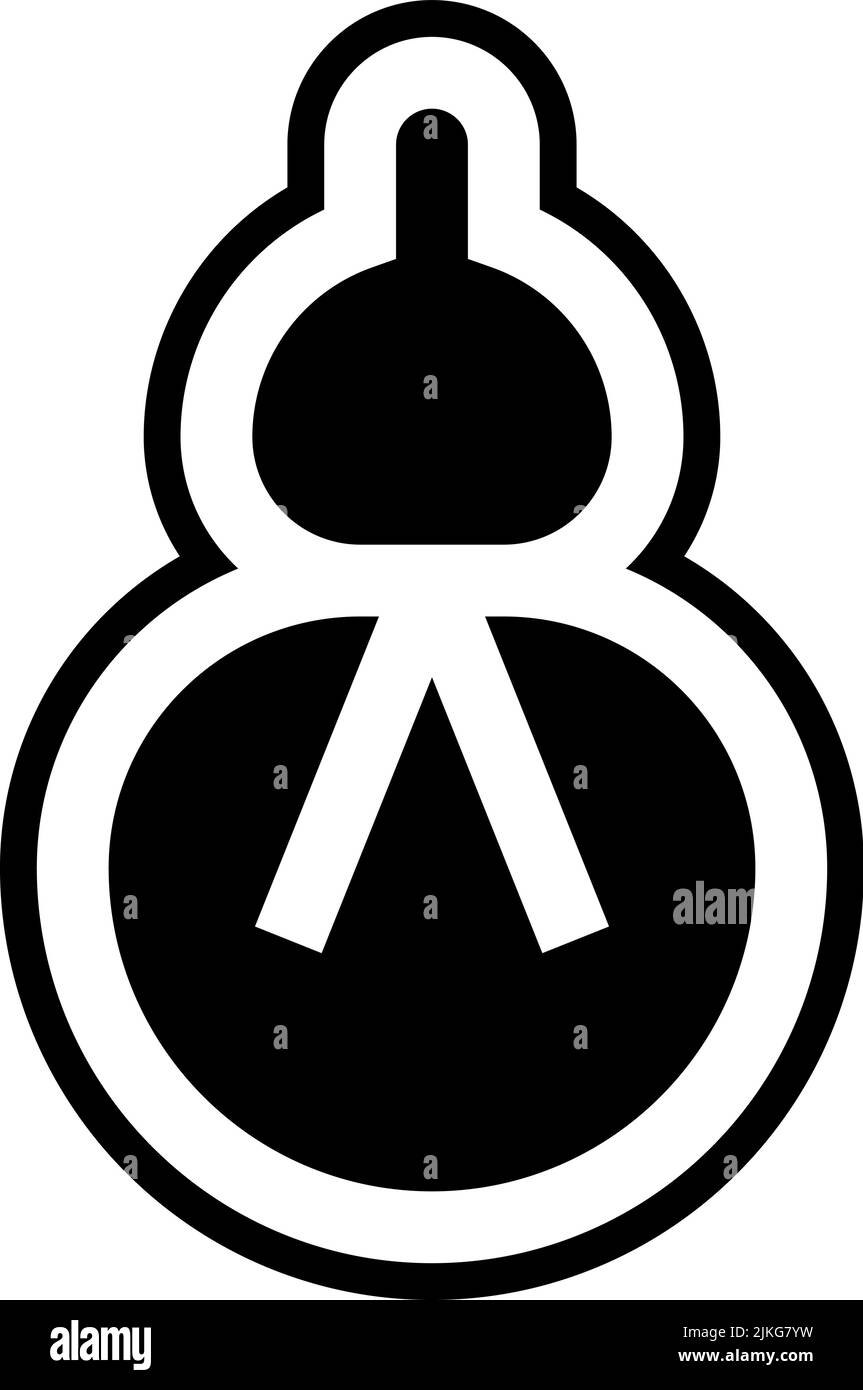 immagine vettoriale nera dell'icona hyotan. Illustrazione Vettoriale
