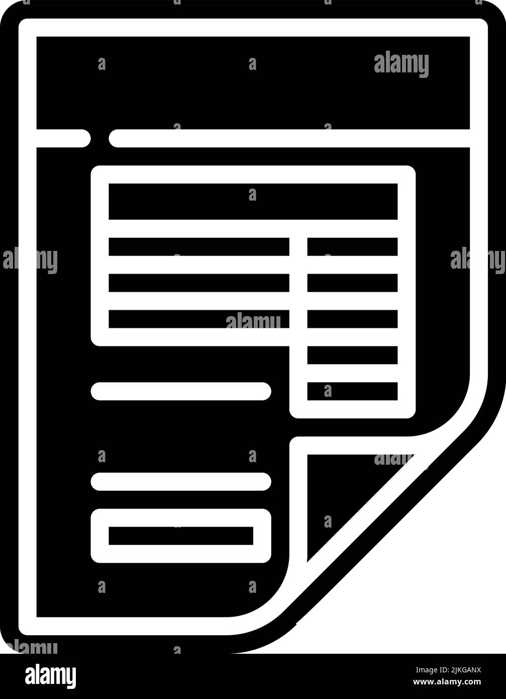 icona fattura immagine vettoriale nera. Illustrazione Vettoriale