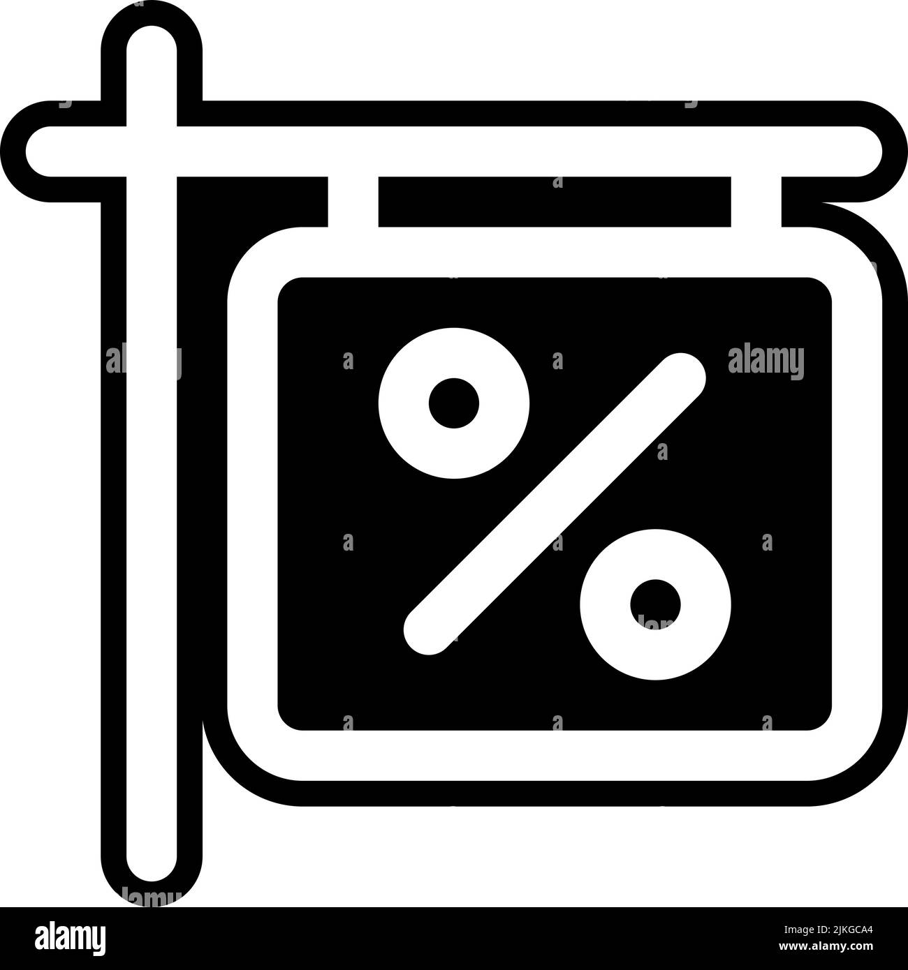 simbolo di vendita immagine vettoriale nera. Illustrazione Vettoriale