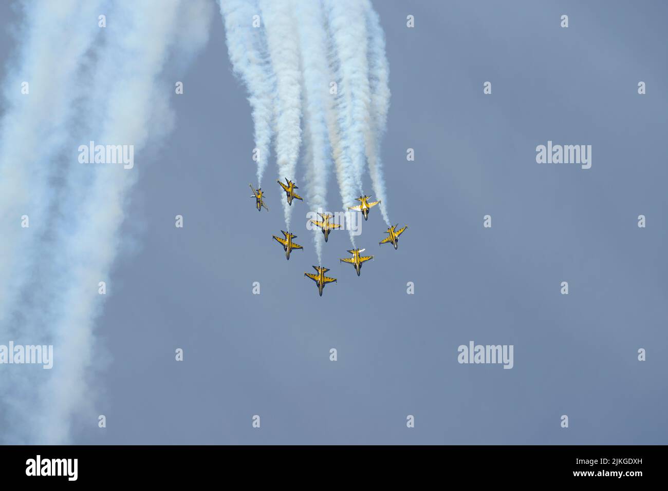 Repubblica di Corea Air Force, Black Eagles, formazione Aerobatic Team, RIAT 2022, RAF Fairford, Gloucestershire, Foto Stock