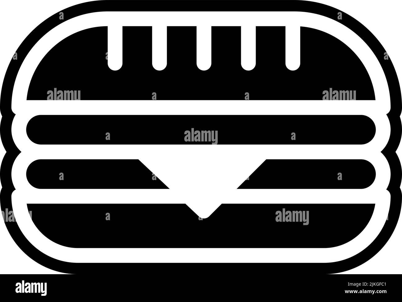 icona sandwich immagine vettoriale nera. Illustrazione Vettoriale