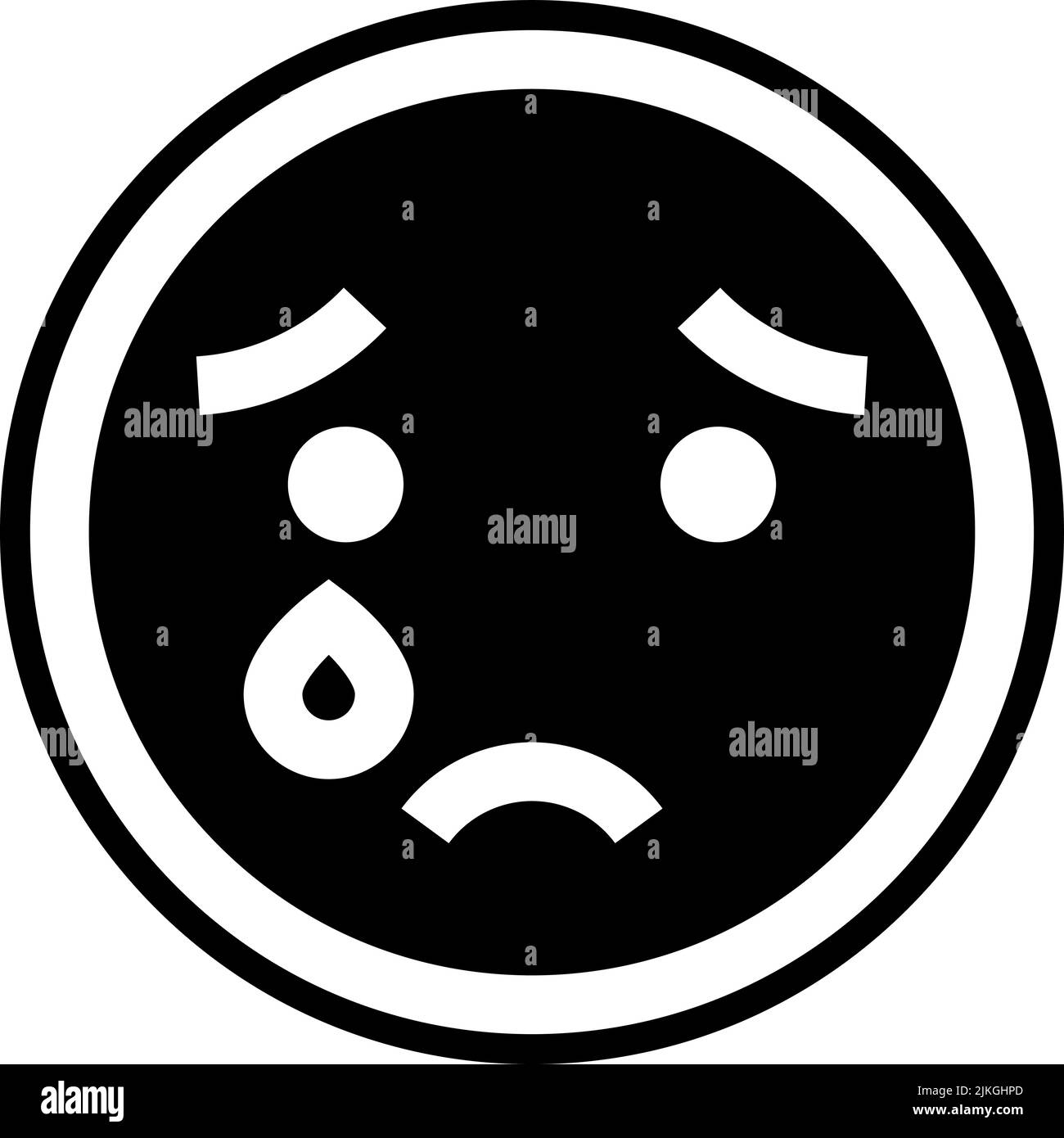 icona di pianto immagine vettoriale nera. Illustrazione Vettoriale