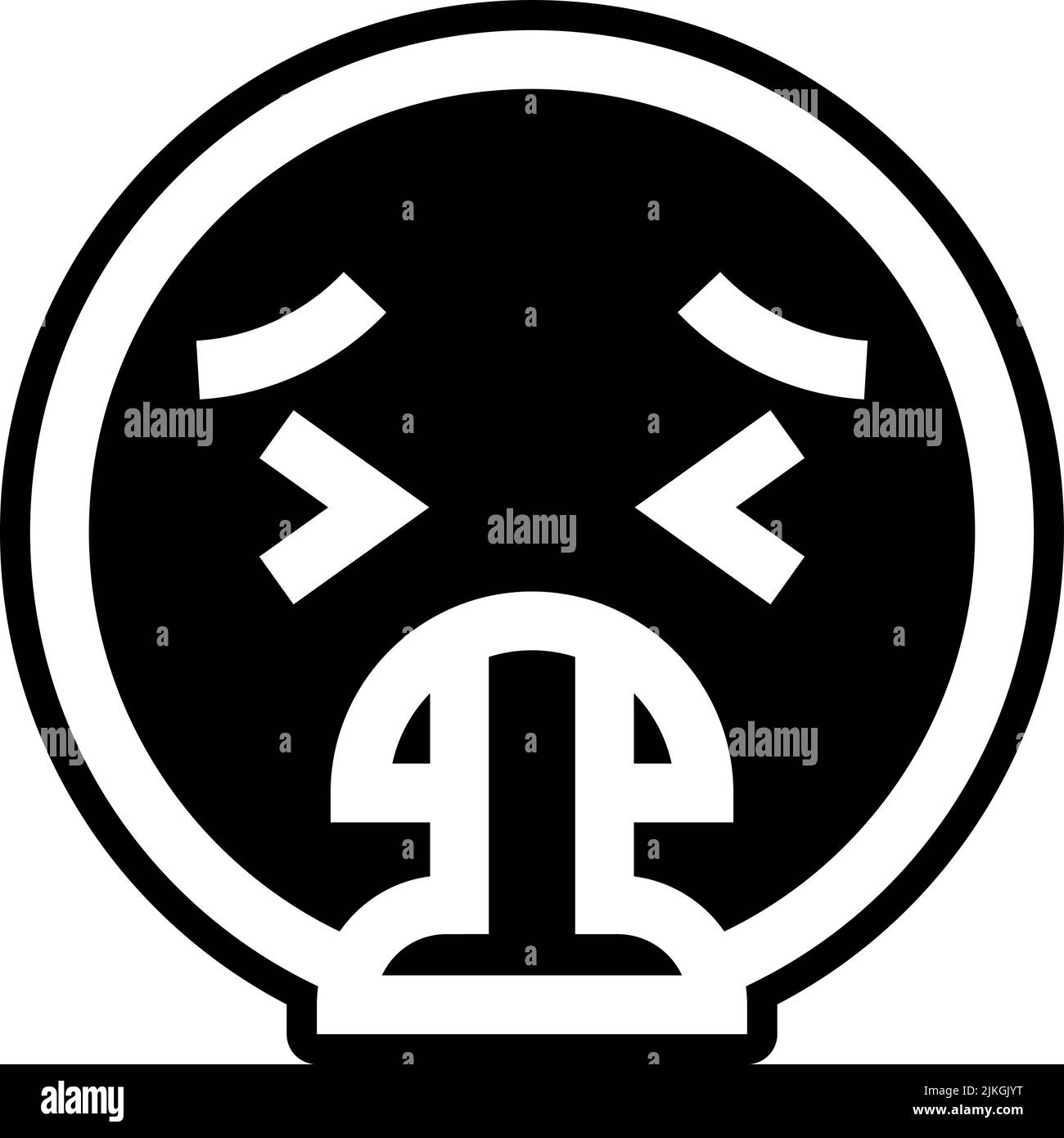 icona di vomito immagine vettoriale nera. Illustrazione Vettoriale