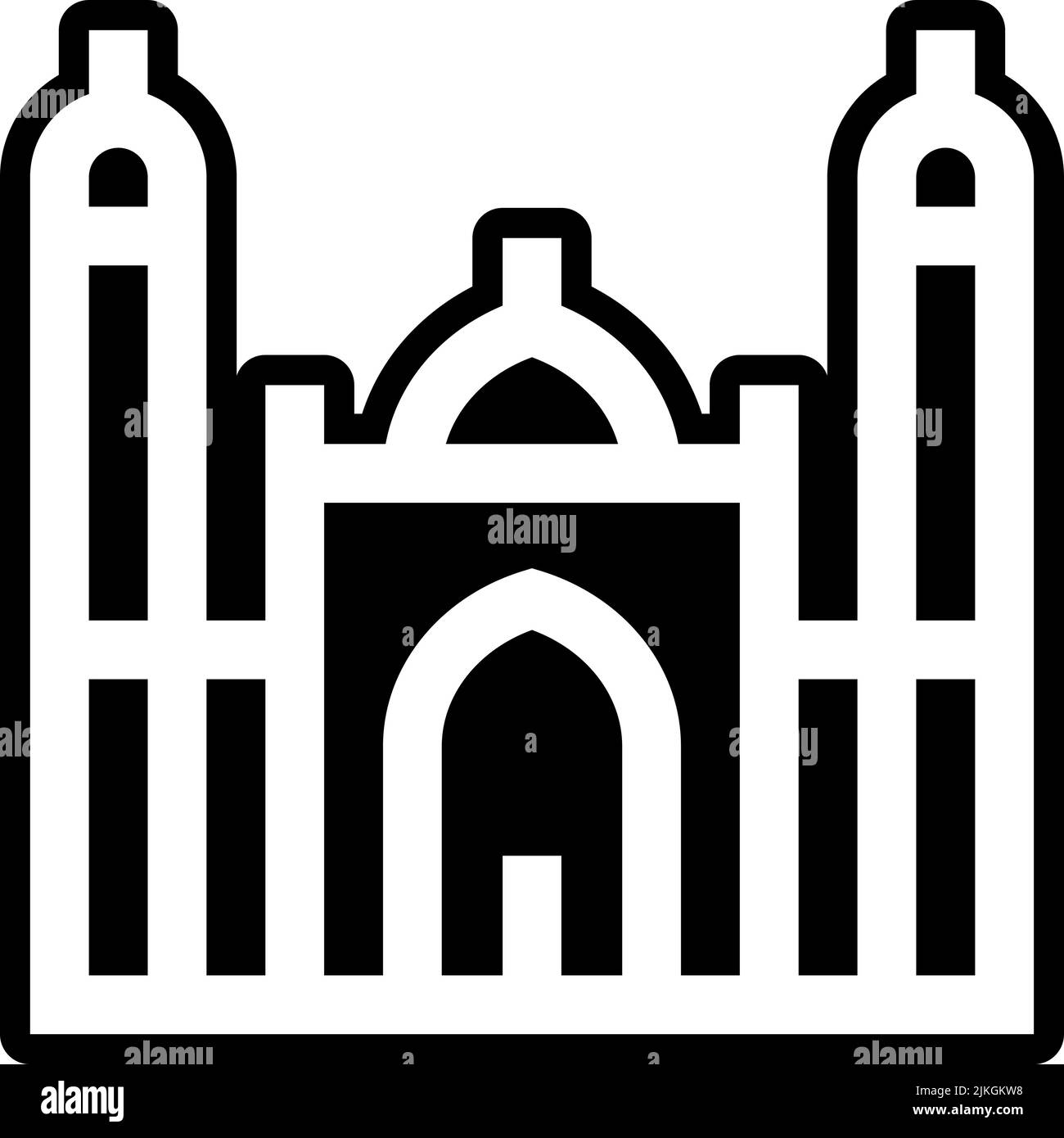 immagine vettoriale nera dell'icona masjid di jama. Illustrazione Vettoriale