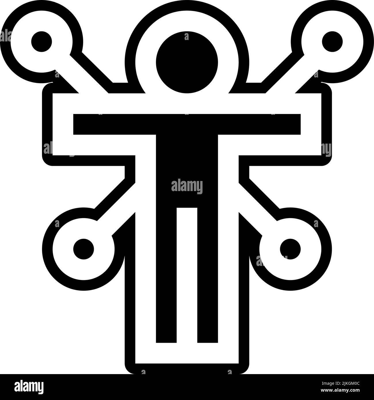 icona della bambola voodoo immagine vettoriale nera. Illustrazione Vettoriale