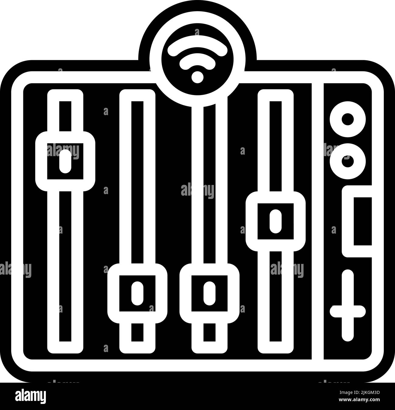 icona del mixer audio immagine vettoriale nera. Illustrazione Vettoriale