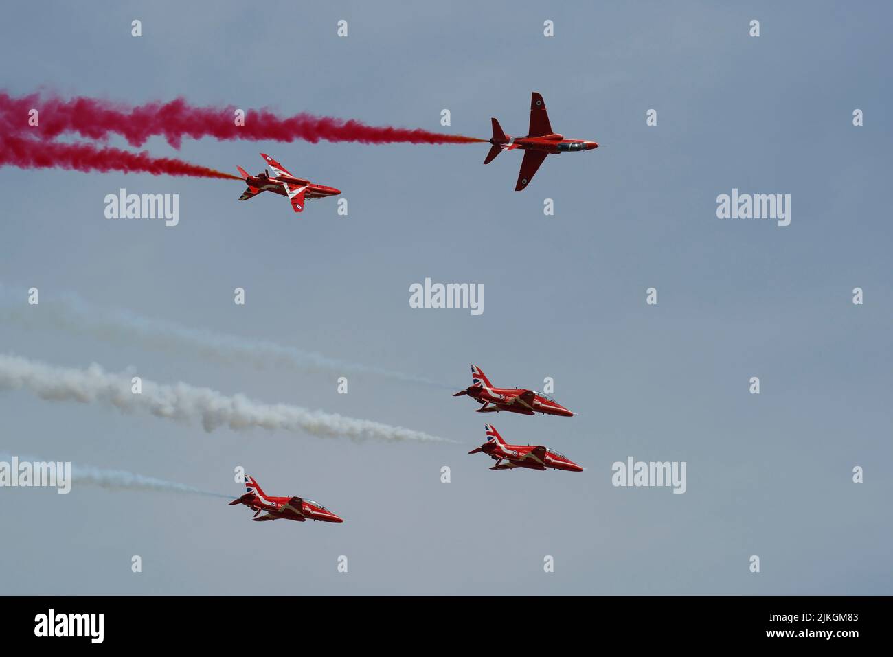 RAF Aerobatic Team, Red Arrows, RIAT 2022, RAF Fairford, Gloucestershire, Foto Stock
