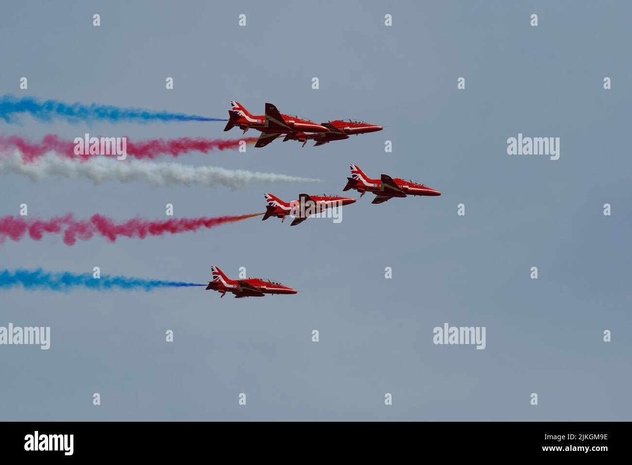 RAF Aerobatic Team, Red Arrows, RIAT 2022, RAF Fairford, Gloucestershire, Foto Stock