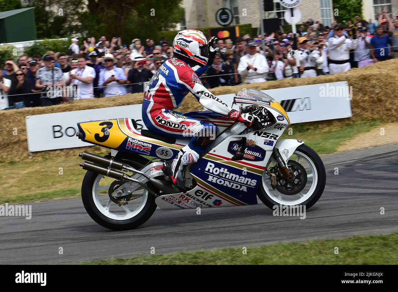 Mick Doohan, Honda NSR500, Goodwood Two-Wheel Grand Prix Heroes, iconiche moto da corsa dalla fine degli anni '40 al 2021, Festival of Speed, The Innova Foto Stock
