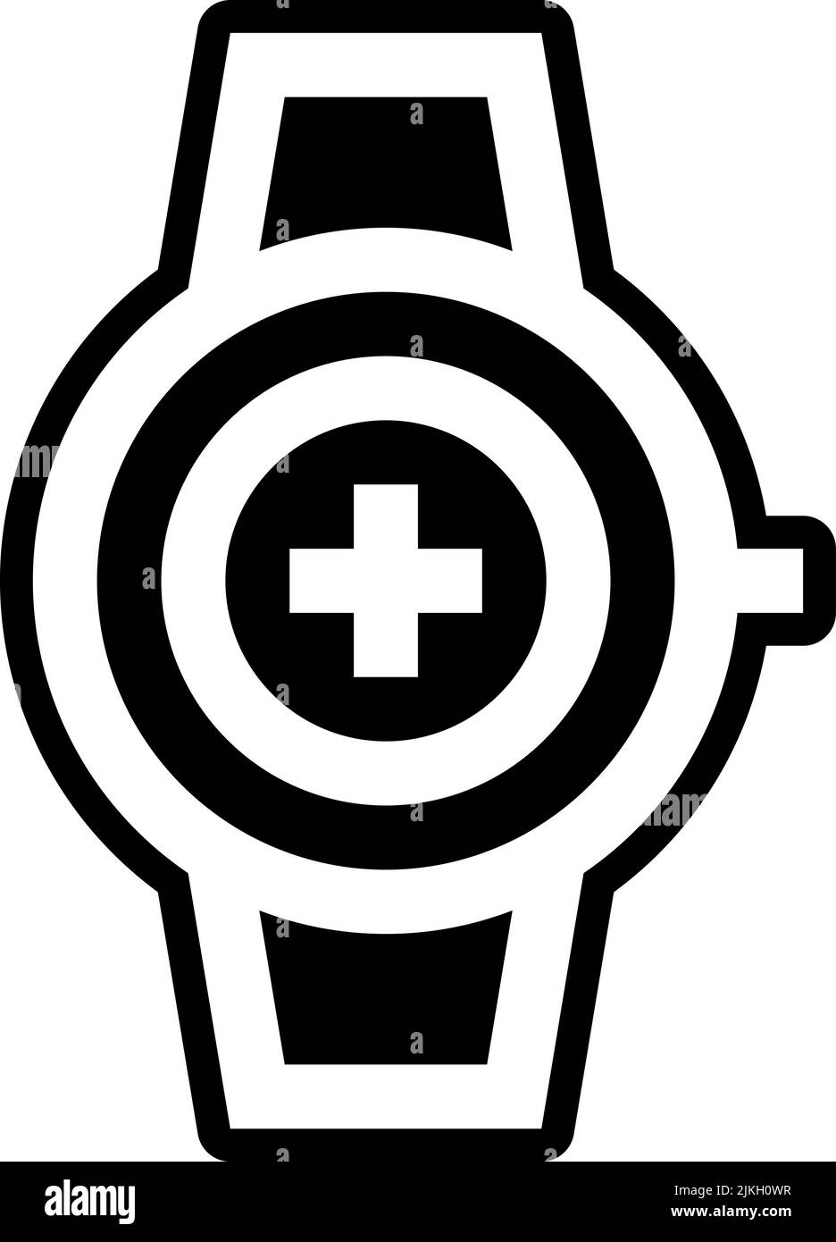 icona smartwatch immagine vettoriale nera. Illustrazione Vettoriale