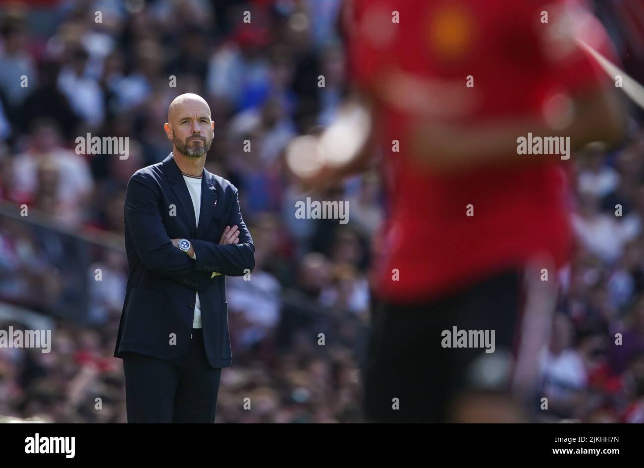 Il manager del Manchester United Erik Ten Hag durante la partita di prima stagione a Old Trafford, Manchester. Data foto: Domenica 31 luglio 2022. Foto Stock