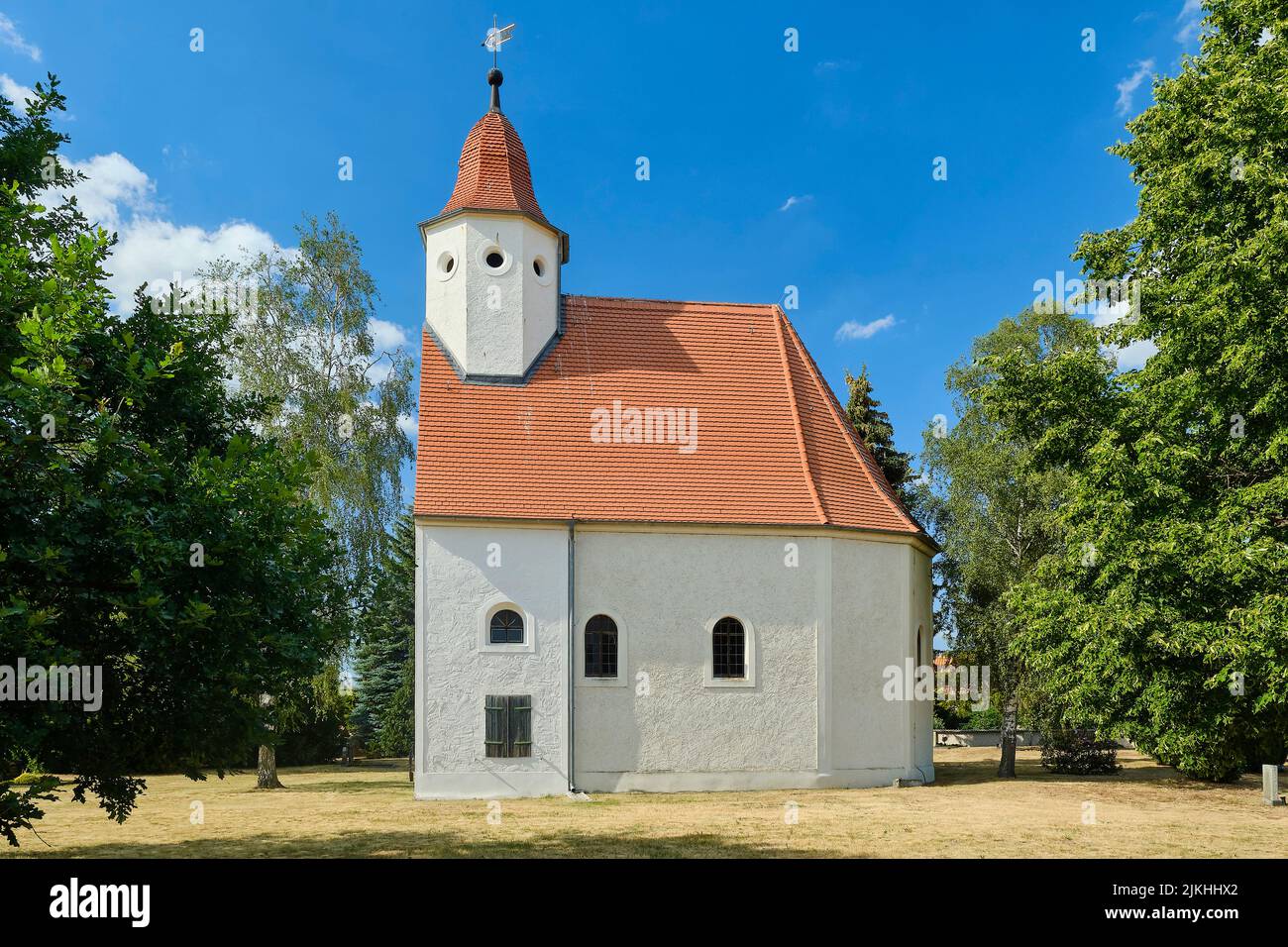 Chiesa di San Pietro e Paolo a Labrun vicino Prettin, Sassonia-Anhalt, Germania, Europa Foto Stock
