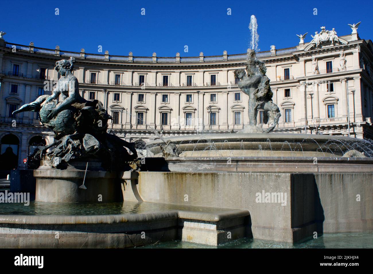 Fontana in Piazza della Repubblica. Roma, Italia Foto Stock
