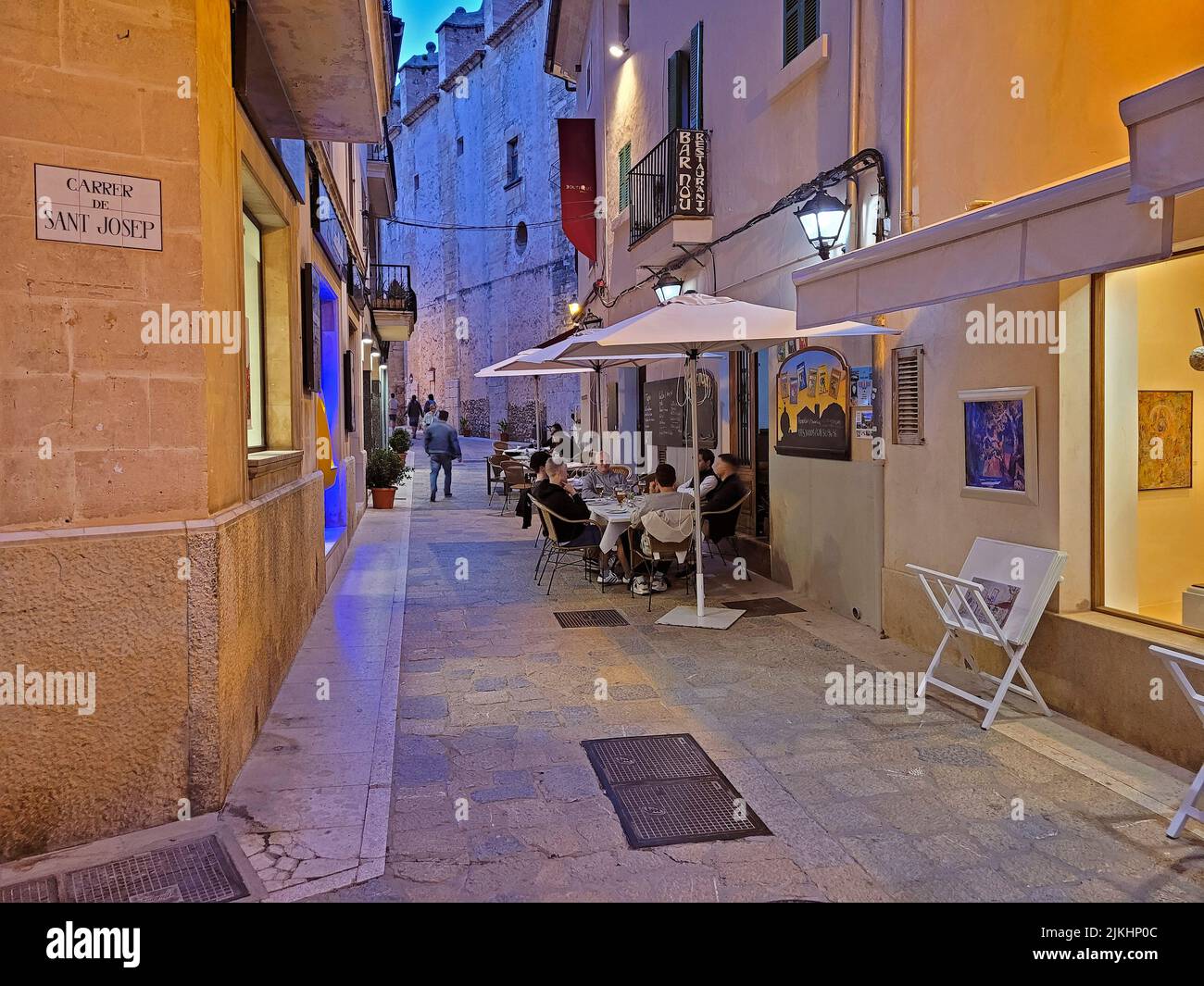 Pollenca in serata, Maiorca, Isole Baleari, Spagna Foto Stock