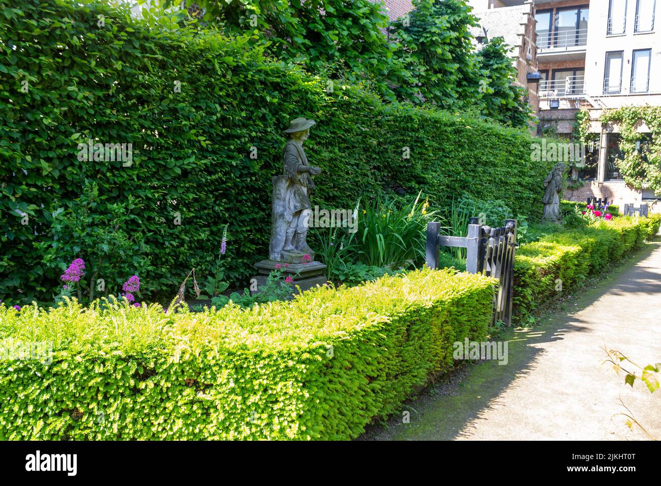 I giardini della casa storica del pittore Peter Paul Rubens ad Anversa, Belgio, Europa Foto Stock