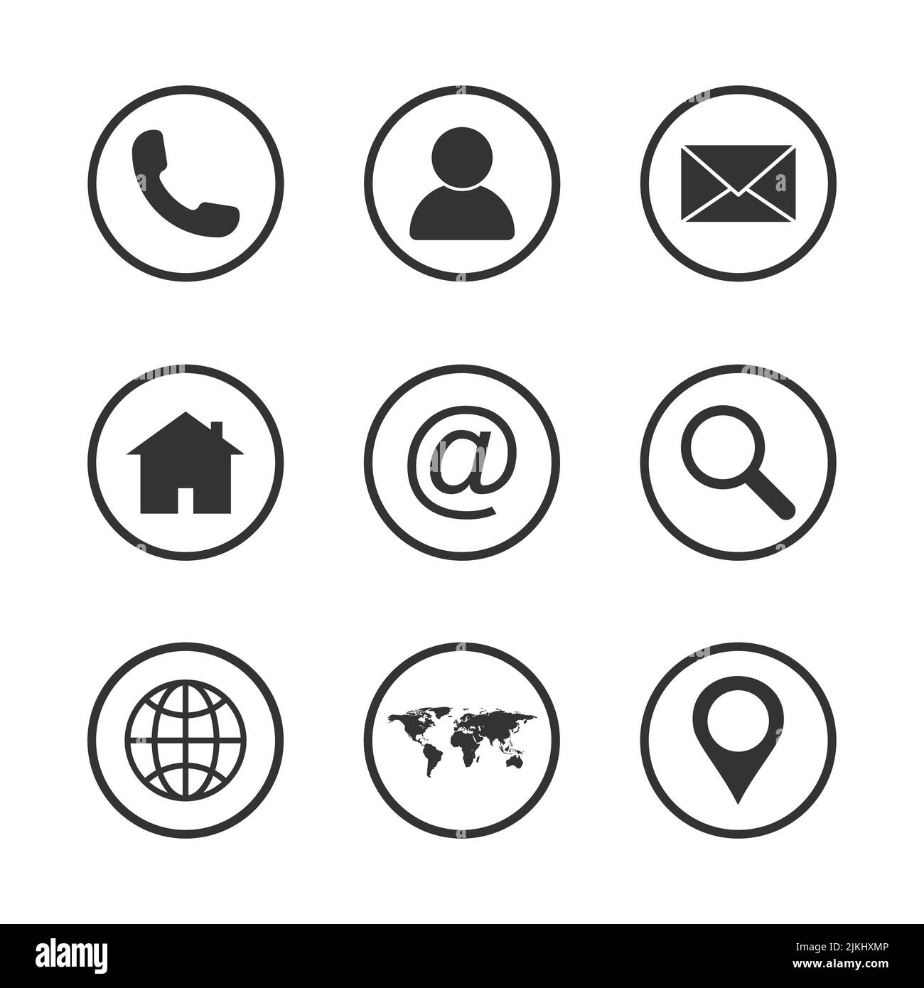 Serie di icone Web. Vettore icona sito isolato su sfondo bianco. Simbolo dell'icona di comunicazione Illustrazione Vettoriale