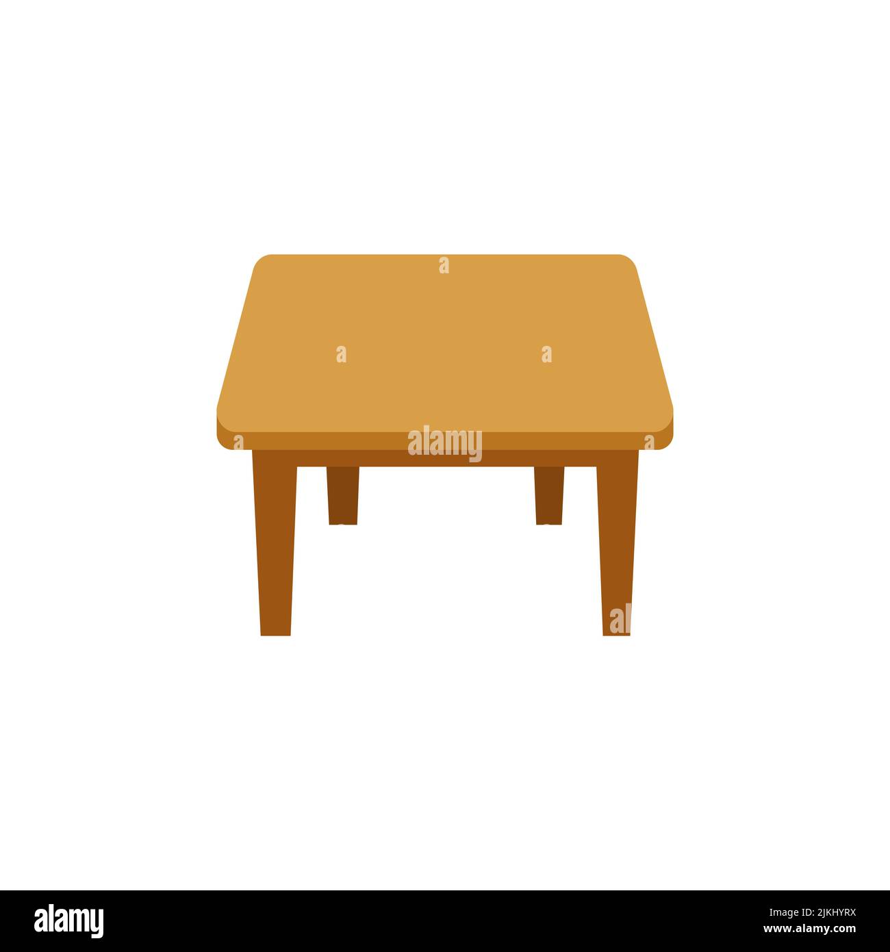 Tavolo in legno isolato su sfondo bianco. Illustrazione Vettoriale Illustrazione Vettoriale