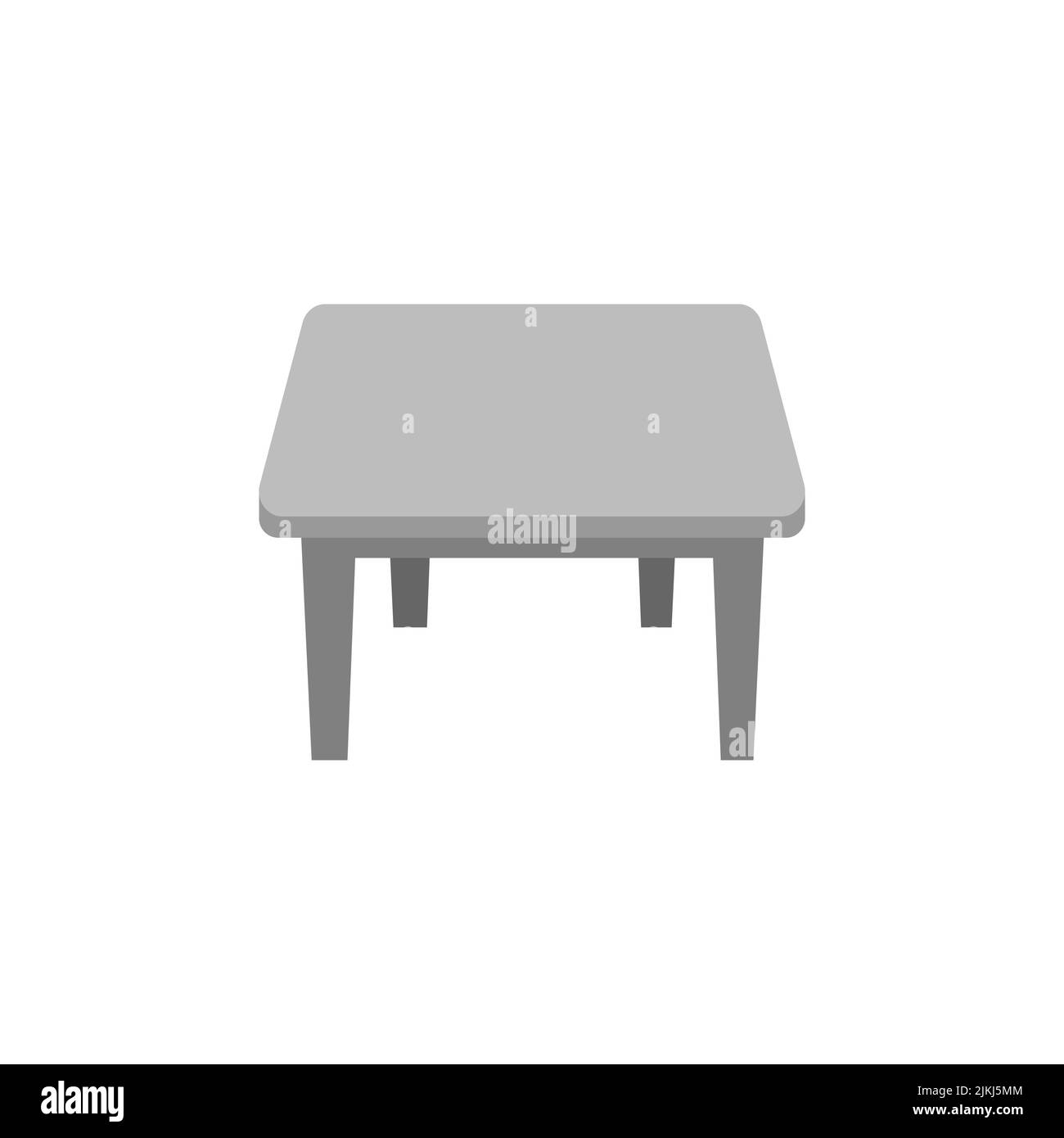 Tavolo di legno isolato su sfondo bianco. Tavolo rettangolare. Illustrazione Vettoriale
