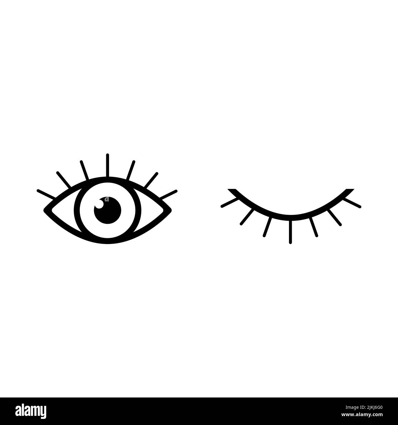 Icona occhi e ciglia isolata su sfondo bianco Illustrazione Vettoriale