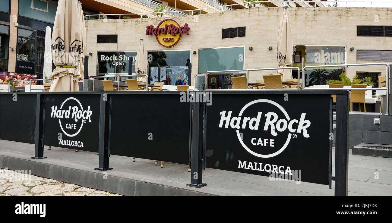L'esterno dell'Hard Rock Cafe di Mallorca Foto Stock