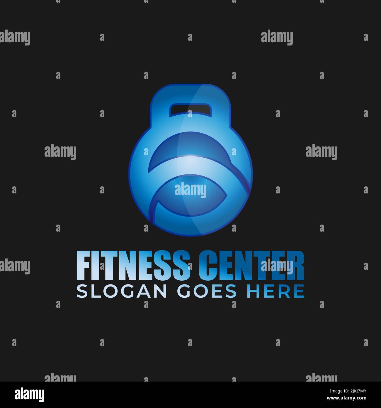 Illustrazione vettoriale del logo del centro fitness con la lettera S di colore blu sfumato, può utilizzare logo, icona, marchi Illustrazione Vettoriale