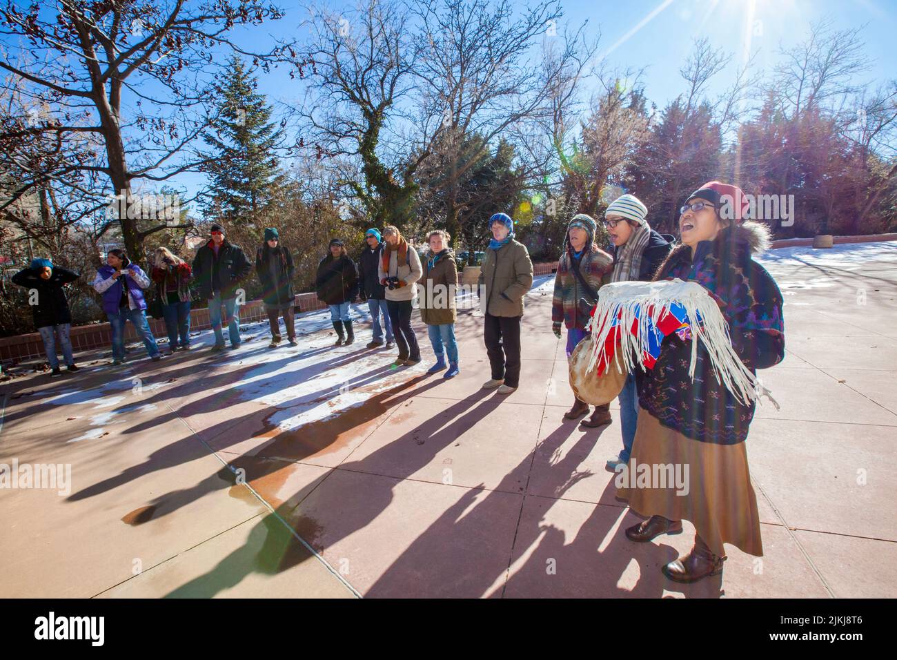 All'Idle non si rally più allo state Capital Building, Santa Fe New Mexico Foto Stock