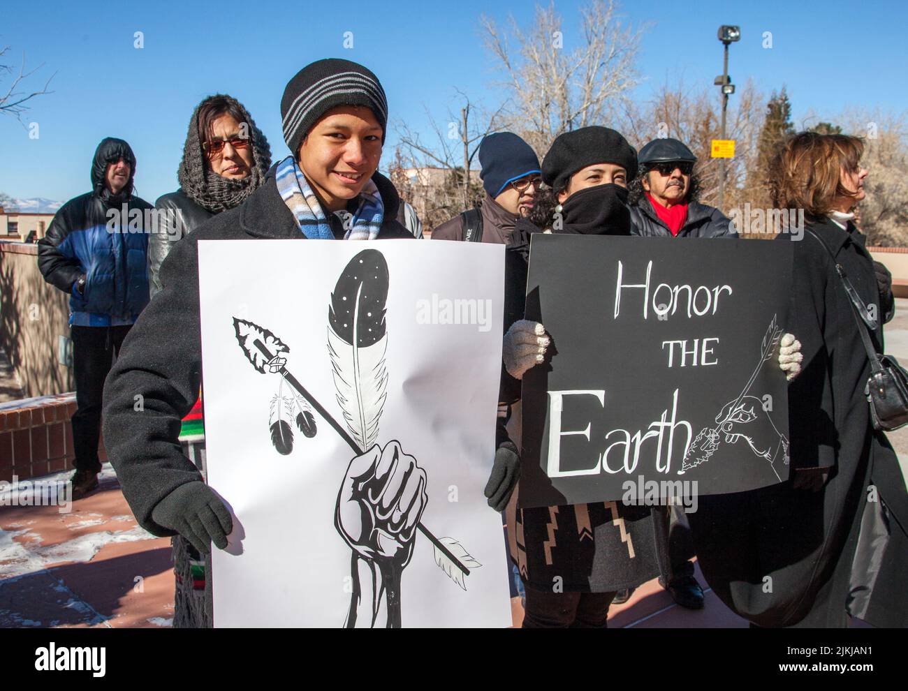 All'Idle No More rally, Santa Fe New Mexico Foto Stock