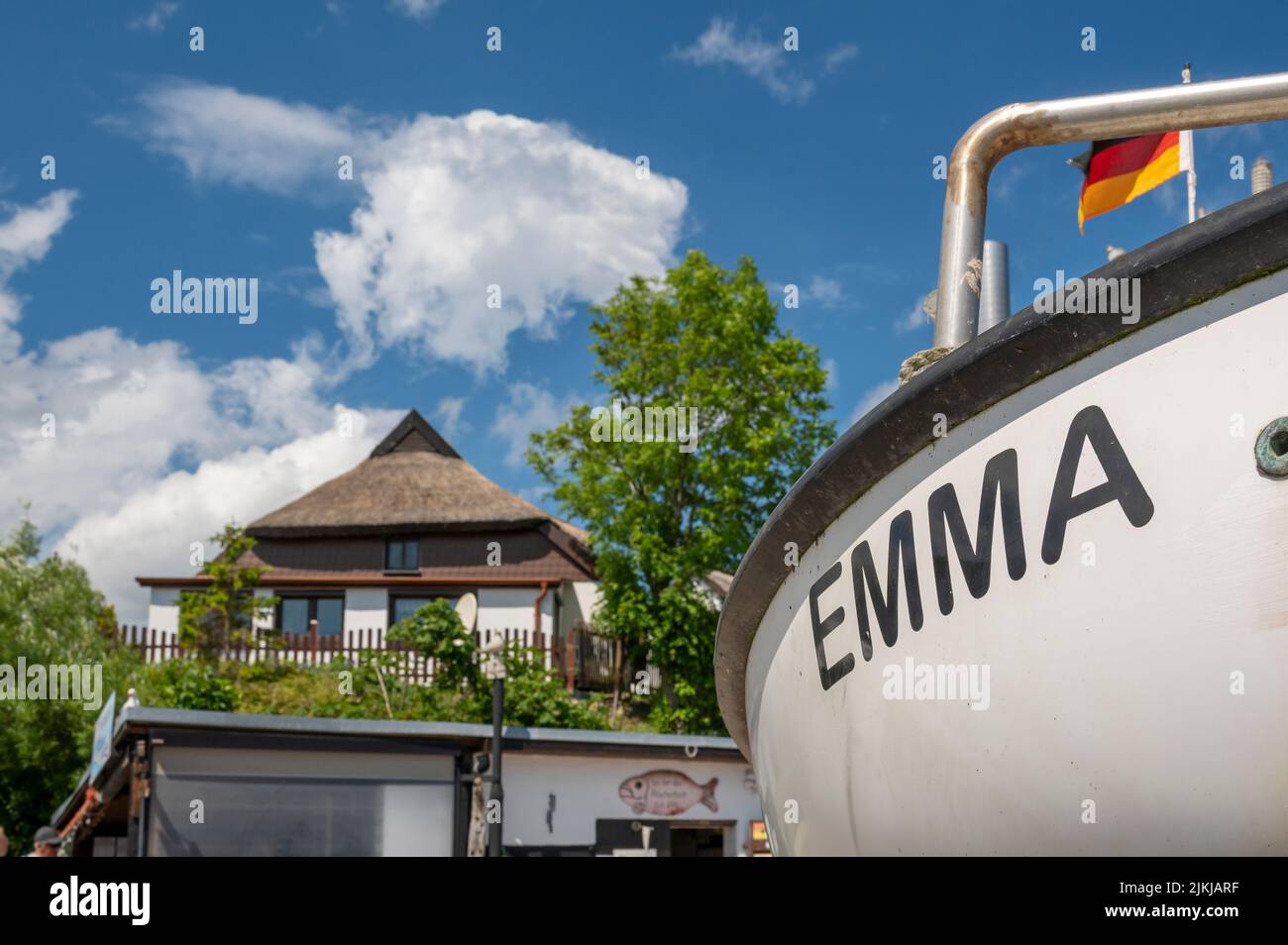 Germania, Meclemburgo-Pomerania occidentale, Mar Baltico, isola di Rügen, penisola Wittow, Villaggio di pescatori Vitt, porto di pescatori Foto Stock