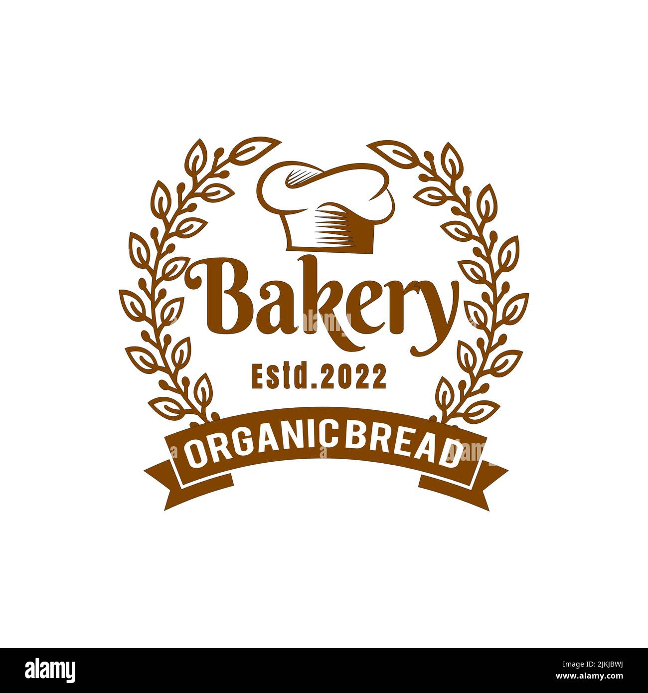 Logo di design per panificazione e torta, logo lettera, vettore pane, logo panificio, illustrazione Vector cappello dello chef. Illustrazione Vettoriale