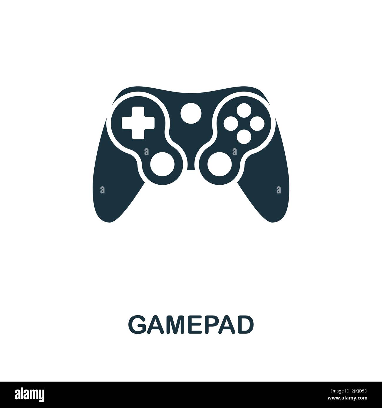 Icona gamepad. Icona elemento di gioco monocromatico a linea semplice per modelli, web design e infografiche Illustrazione Vettoriale