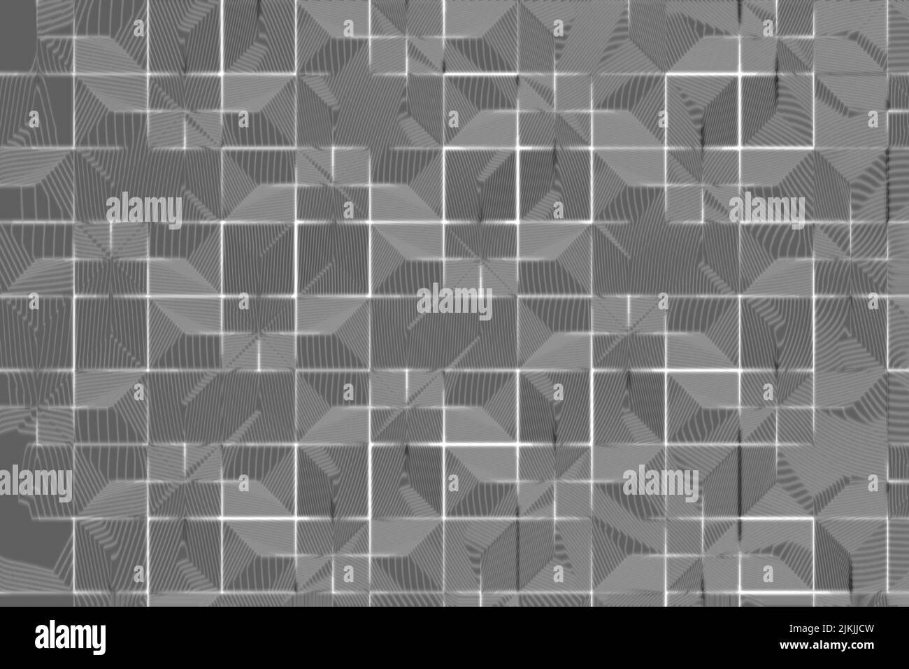 Illustrazione, generata al computer, composta da forme geometriche, disposizione irregolare Foto Stock