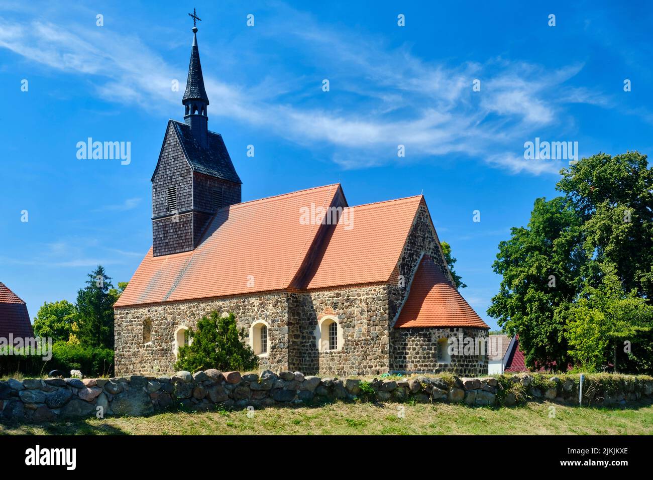 Hohenwerbig Village Church, Niemegk, Brandeburgo, Germania, Europa Foto Stock