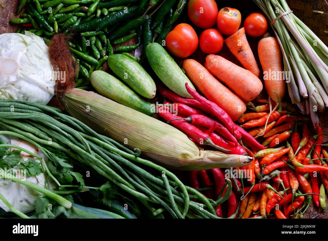 Ordinato sfondo vegetale colorato Foto Stock